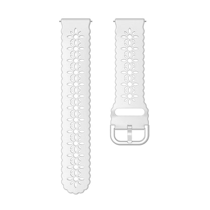 Plum Blossom Hollowed Silicone Watch Band, For Samsung Galaxy Watch4 20mm, For Huawei Watch GT 3 Pro 22mm