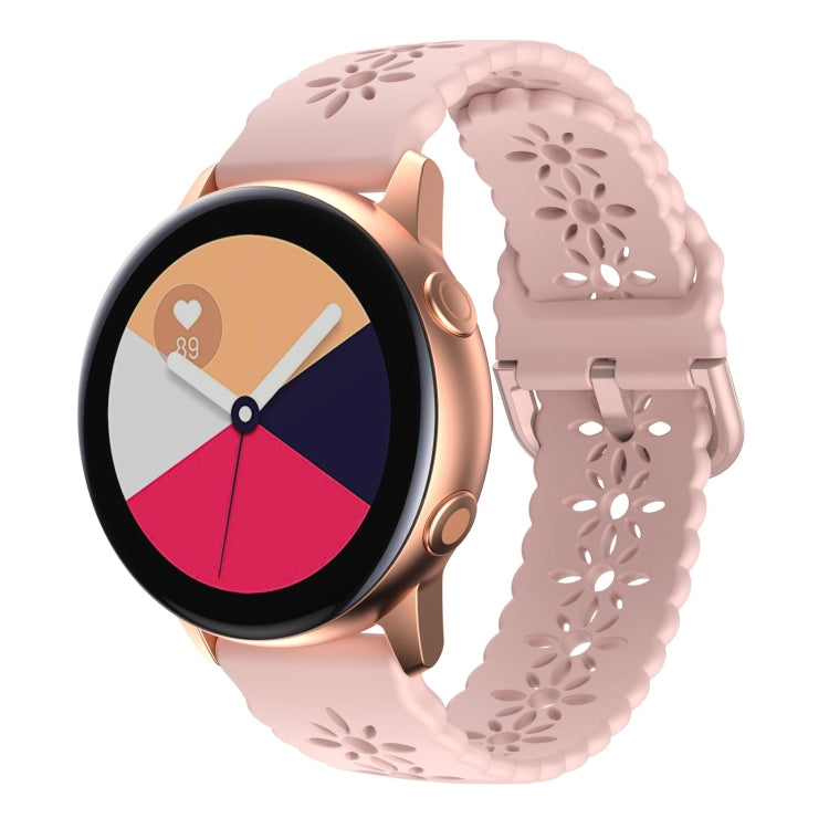 Plum Blossom Hollowed Silicone Watch Band, For Samsung Galaxy Watch4 20mm, For Huawei Watch GT 3 Pro 22mm