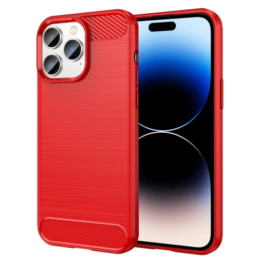 Brushed Texture Carbon Fiber TPU Phone Case, For iPhone 14 Pro, For iPhone 14 Pro Max, For iPhone 14 Plus, For iPhone 14