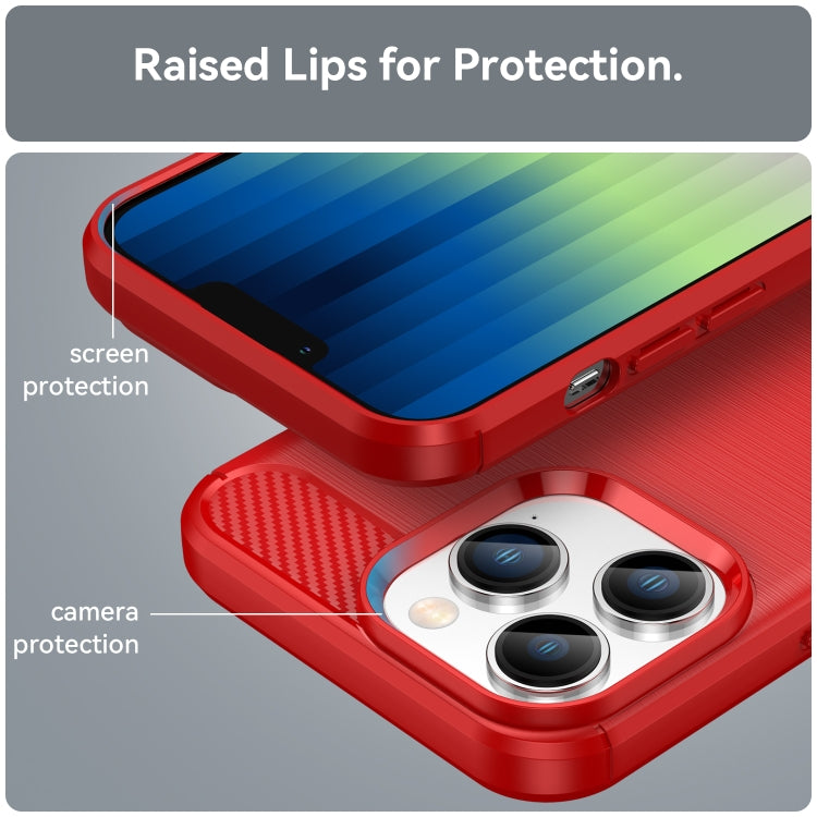 Brushed Texture Carbon Fiber TPU Phone Case, For iPhone 14 Pro, For iPhone 14 Pro Max, For iPhone 14 Plus, For iPhone 14