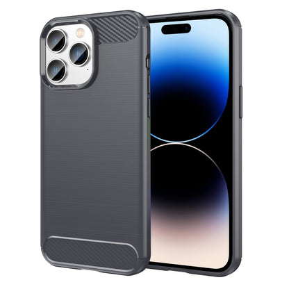 Brushed Texture Carbon Fiber TPU Phone Case, For iPhone 14 Pro, For iPhone 14 Pro Max, For iPhone 14 Plus, For iPhone 14