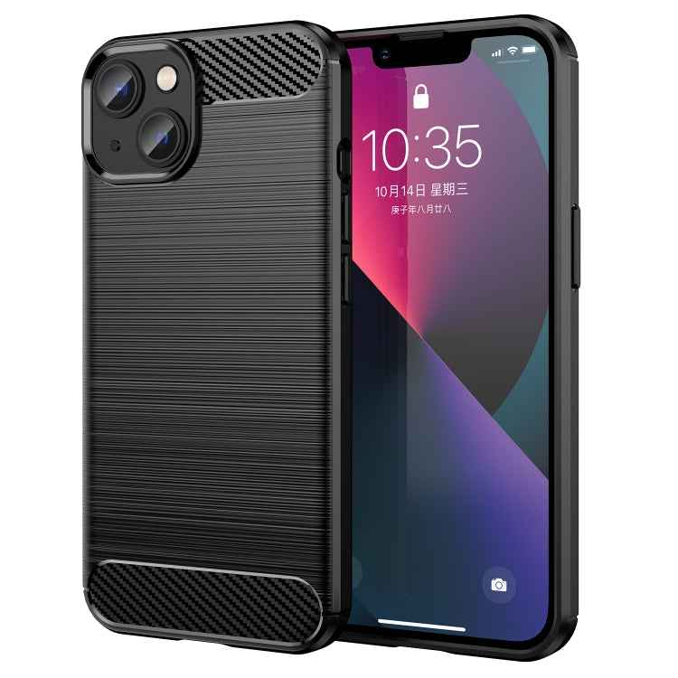 Brushed Texture Carbon Fiber TPU Phone Case, For iPhone 14 Pro, For iPhone 14 Pro Max, For iPhone 14 Plus, For iPhone 14