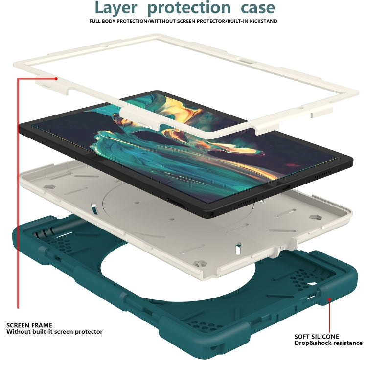 Silicone + PC Full Body Protection Tablet Case With Holder & Strap, For Samsung Galaxy Tab A8 10.5 2021, For iPad 10.2 2019/10.2 2020/10.2 2021, For iPad 9.7 2018, For iPad Pro 11 2020/Pro 11 2018/Air 2020/Air 2022
