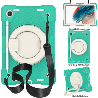 Silicone + PC Full Body Protection Tablet Case With Holder & Strap, For Samsung Galaxy Tab A8 10.5 2021, For iPad 10.2 2019/10.2 2020/10.2 2021, For iPad 9.7 2018, For iPad Pro 11 2020/Pro 11 2018/Air 2020/Air 2022