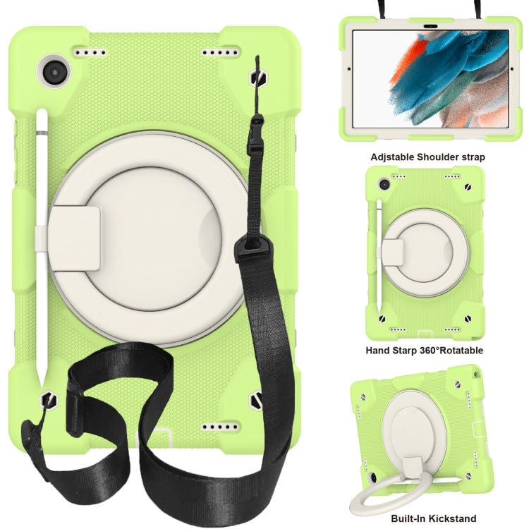 Silicone + PC Full Body Protection Tablet Case With Holder & Strap, For Samsung Galaxy Tab A8 10.5 2021, For iPad 10.2 2019/10.2 2020/10.2 2021, For iPad 9.7 2018, For iPad Pro 11 2020/Pro 11 2018/Air 2020/Air 2022