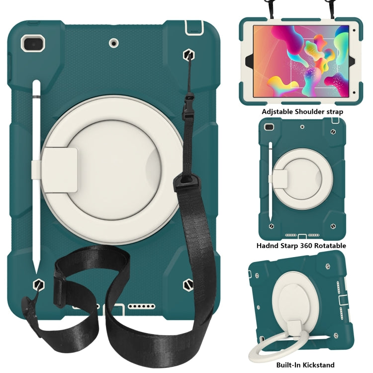 Silicone + PC Full Body Protection Tablet Case With Holder & Strap, For Samsung Galaxy Tab A8 10.5 2021, For iPad 10.2 2019/10.2 2020/10.2 2021, For iPad 9.7 2018, For iPad Pro 11 2020/Pro 11 2018/Air 2020/Air 2022