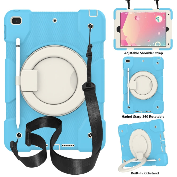 Silicone + PC Full Body Protection Tablet Case With Holder & Strap, For Samsung Galaxy Tab A8 10.5 2021, For iPad 10.2 2019/10.2 2020/10.2 2021, For iPad 9.7 2018, For iPad Pro 11 2020/Pro 11 2018/Air 2020/Air 2022