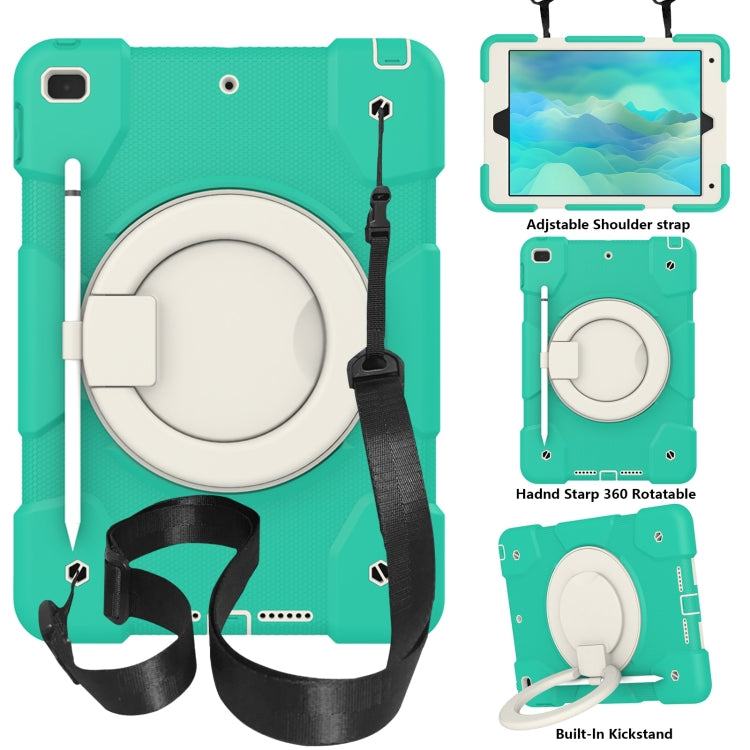 Silicone + PC Full Body Protection Tablet Case With Holder & Strap, For Samsung Galaxy Tab A8 10.5 2021, For iPad 10.2 2019/10.2 2020/10.2 2021, For iPad 9.7 2018, For iPad Pro 11 2020/Pro 11 2018/Air 2020/Air 2022