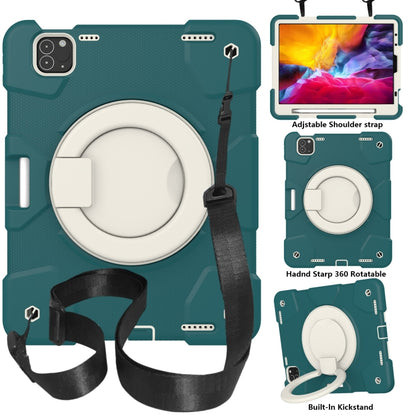 Silicone + PC Full Body Protection Tablet Case With Holder & Strap, For Samsung Galaxy Tab A8 10.5 2021, For iPad 10.2 2019/10.2 2020/10.2 2021, For iPad 9.7 2018, For iPad Pro 11 2020/Pro 11 2018/Air 2020/Air 2022