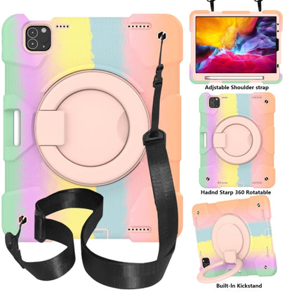 Silicone + PC Full Body Protection Tablet Case With Holder & Strap, For Samsung Galaxy Tab A8 10.5 2021, For iPad 10.2 2019/10.2 2020/10.2 2021, For iPad 9.7 2018, For iPad Pro 11 2020/Pro 11 2018/Air 2020/Air 2022