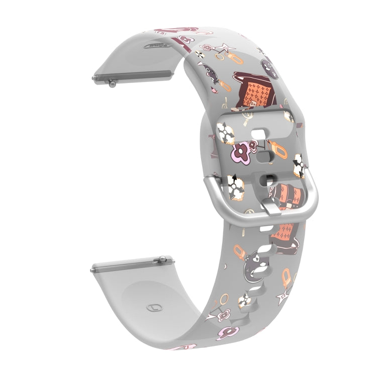 Transparent Printed TPU Silicone Watch Band, For Samsung Galaxy Watch4 20mm, For Huawei Watch GT 3 Pro 22mm