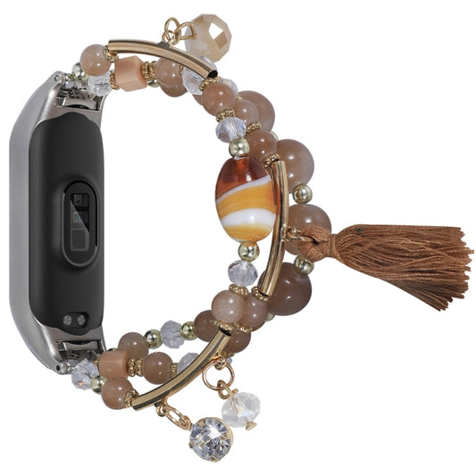 Round Bead Chain Watch Band, For Xiaomi Mi Band 4 / 3, For Xiaomi Mi Band 6 / 5, For Xiaomi Mi Band 7