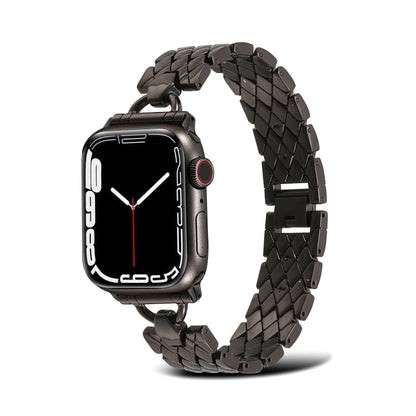 D-shaped Rhombus Metal Watch Band For Apple Watch Series, 7 41mm / 6&SE&5&4 40mm / 3&2&1 38mm, 7 45mm / 6&SE&5&4 44mm / 3&2&1 42mm
