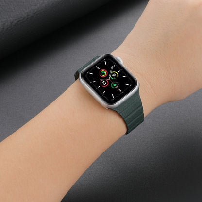 Strong Magnetic Leather Watch Band For Apple Watch Series, 7 41mm / 6&SE&5&4 40mm / 3&2&1 38mm, 7 45mm / 6&SE&5&4 44mm / 3&2&1 42mm