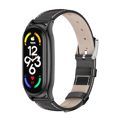 MIJOBS Plus Genuine Leather Watch Band, For Xiaomi Mi Band 7 / 7 NFC