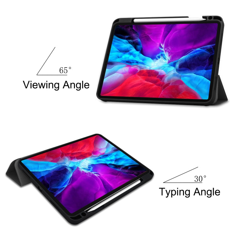 Custer Texture 3-Fold Smart TPU Leather Tablet Case, For iPad Pro 12.9 2022/2021/2020