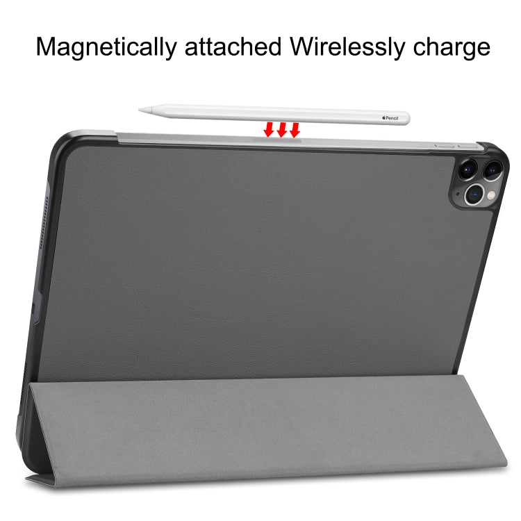 Custer Texture 3-Fold Smart Leather Tablet Case, For iPad Air 13 2025 / 2024 / Pro 12.9 2022