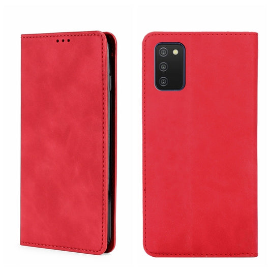 Skin Feel Magnetic Horizontal Flip Leather Phone Case, For Samsung Galaxy A03s 164.2mm, For Samsung Galaxy A03s US Version 165.85mm, For Samsung Galaxy A22 4G, For Samsung Galaxy A22 5G, For Samsung Galaxy A22 5G JP Version, For Samsung Galaxy F52 5G  ...