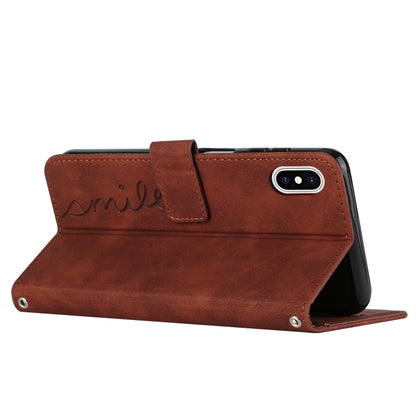 Skin Feel Heart Pattern Leather Phone Case, For iPhone XS Max, For iPhone XR, For iPhone SE 2022 / SE 2020 / 8 / 7, For iPhone 8 Plus / 7 Plus / 6 Plus