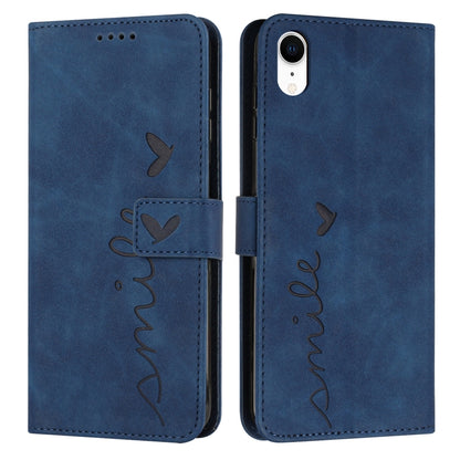 Skin Feel Heart Pattern Leather Phone Case, For iPhone XS Max, For iPhone XR, For iPhone SE 2022 / SE 2020 / 8 / 7, For iPhone 8 Plus / 7 Plus / 6 Plus
