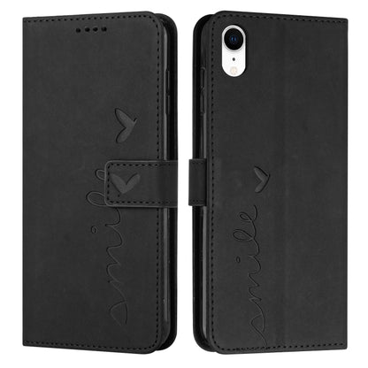 Skin Feel Heart Pattern Leather Phone Case, For iPhone XS Max, For iPhone XR, For iPhone SE 2022 / SE 2020 / 8 / 7, For iPhone 8 Plus / 7 Plus / 6 Plus