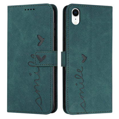 Skin Feel Heart Pattern Leather Phone Case, For iPhone XS Max, For iPhone XR, For iPhone SE 2022 / SE 2020 / 8 / 7, For iPhone 8 Plus / 7 Plus / 6 Plus