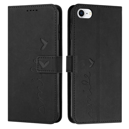 Skin Feel Heart Pattern Leather Phone Case, For iPhone XS Max, For iPhone XR, For iPhone SE 2022 / SE 2020 / 8 / 7, For iPhone 8 Plus / 7 Plus / 6 Plus