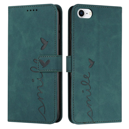Skin Feel Heart Pattern Leather Phone Case, For iPhone XS Max, For iPhone XR, For iPhone SE 2022 / SE 2020 / 8 / 7, For iPhone 8 Plus / 7 Plus / 6 Plus
