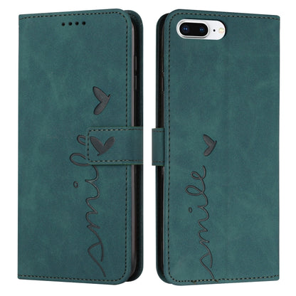 Skin Feel Heart Pattern Leather Phone Case, For iPhone XS Max, For iPhone XR, For iPhone SE 2022 / SE 2020 / 8 / 7, For iPhone 8 Plus / 7 Plus / 6 Plus
