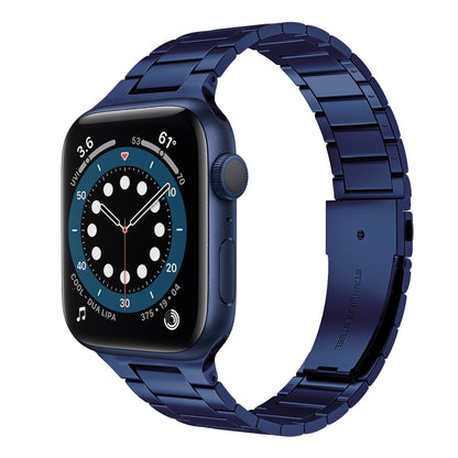 Small Waist Stainless Steel Watch Band For Apple Watch Series, For Apple Watch Series 8&7 45mm / SE 2&6&SE&5&4 44mm / 3&2&1 42mm, 7 41mm / 6&SE&5&4 40mm / 3&2&1 38mm, 7 45mm / 6&SE&5&4 44mm / 3&2&1 42mm                                                  ...