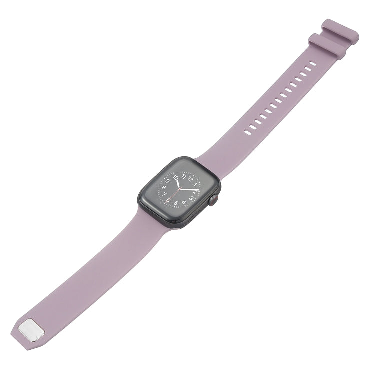 Square Buckle Silicone Watch Band For Apple Watch Series, 7 41mm / 6&SE&5&4 40mm / 3&2&1 38mm, 7 45mm / 6&SE&5&4 44mm / 3&2&1 42mm
