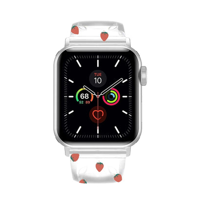 Square Buckle Transparent Watch Band For Apple Watch Series, 7 41mm / 6&SE&5&4 40mm / 3&2&1 38mm, 7 45mm / 6&SE&5&4 44mm / 3&2&1 42mm