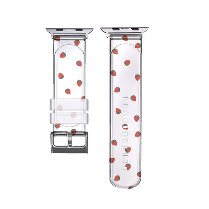 Square Buckle Transparent Watch Band For Apple Watch Series, 7 41mm / 6&SE&5&4 40mm / 3&2&1 38mm, 7 45mm / 6&SE&5&4 44mm / 3&2&1 42mm
