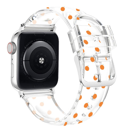 Square Buckle Transparent Watch Band For Apple Watch Series, 7 41mm / 6&SE&5&4 40mm / 3&2&1 38mm, 7 45mm / 6&SE&5&4 44mm / 3&2&1 42mm