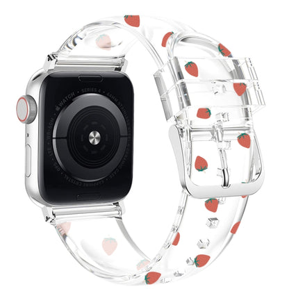 Square Buckle Transparent Watch Band For Apple Watch Series, 7 41mm / 6&SE&5&4 40mm / 3&2&1 38mm, 7 45mm / 6&SE&5&4 44mm / 3&2&1 42mm