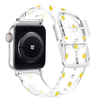 Square Buckle Transparent Watch Band For Apple Watch Series, 7 41mm / 6&SE&5&4 40mm / 3&2&1 38mm, 7 45mm / 6&SE&5&4 44mm / 3&2&1 42mm