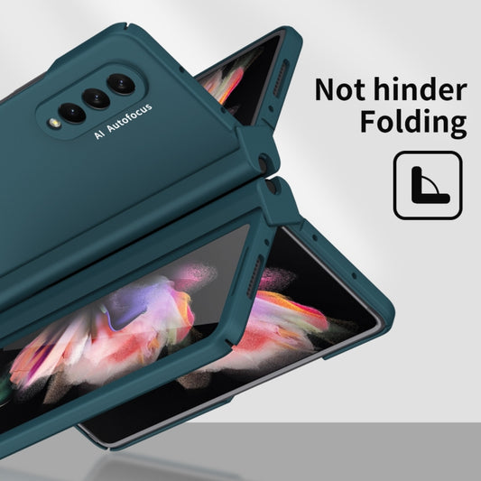 Macaron Hinge Phone Case with Stylus Pen Fold Edition & Protective Film, For Samsung Galaxy Z Fold3 5G