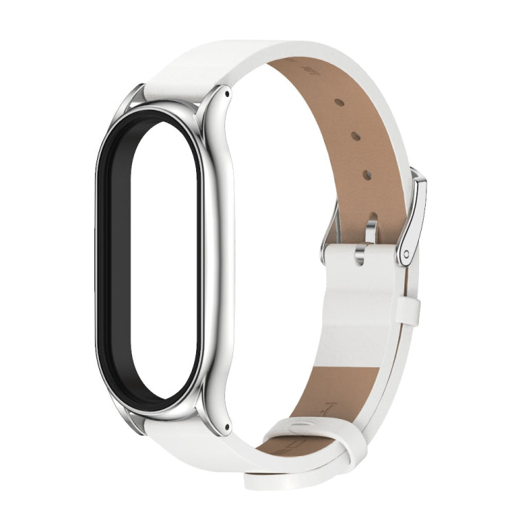 MIJOBS Plus Metal Case Microfiber Leather Watch Band, For Xiaomi Mi Band 7 / 7 NFC
