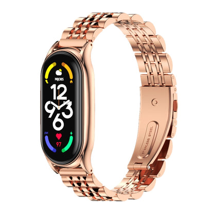 MIJOBS Plus Seven-bead Metal Stainless Steel Watch Band, For Xiaomi Mi Band 7 / 7 NFC