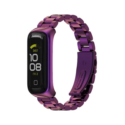 MIJOBS Three-bead Metal Stainless Steel Watch Band, For Samsung Galaxy Fit 2