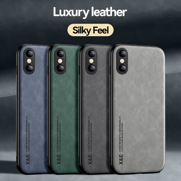 Skin Feel Magnetic Leather Back Phone Case, For iPhone XR, For iPhone XS Max, For iPhone SE 2022 / SE 2020 / 7 / 8