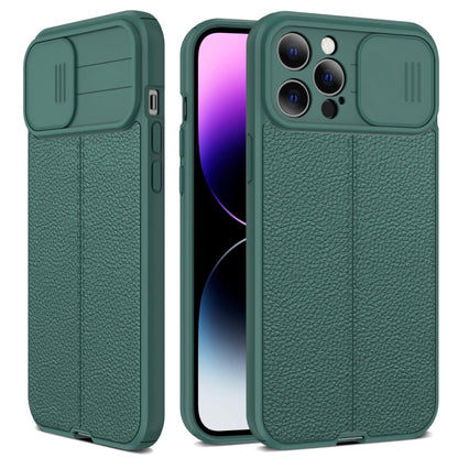 Litchi Texture Sliding Camshield TPU Protective Phone Case, For iPhone 14, For iPhone 14 Plus, For iPhone 14 Pro, For iPhone 14 Pro Max