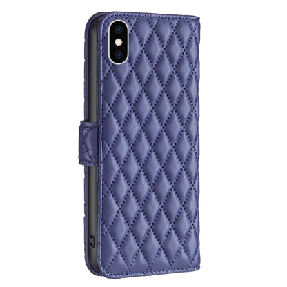 Diamond Lattice Wallet Leather Flip Phone Case, For iPhone XS, For iPhone XS Max, For iPhone X / XS