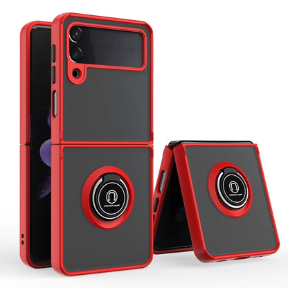 Q Shadow I Ring Kickstand PC and TPU Hybrid Phone Case, For Samsung Galaxy Z Flip4