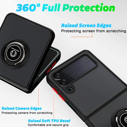 Q Shadow I Ring Kickstand PC and TPU Hybrid Phone Case, For Samsung Galaxy Z Flip4