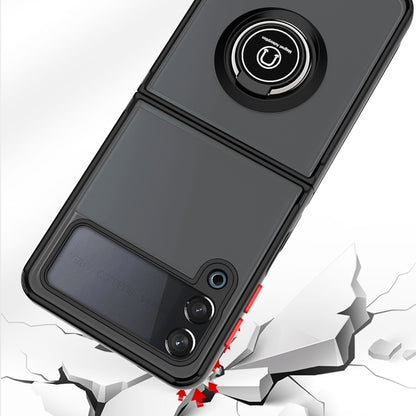 Q Shadow I Ring Kickstand PC and TPU Hybrid Phone Case, For Samsung Galaxy Z Flip4