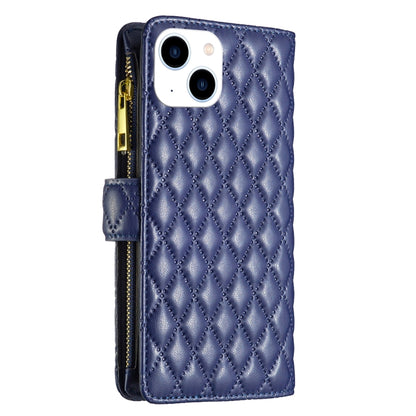 Diamond Lattice Zipper Wallet Leather Flip Phone Case, For iPhone 14, For iPhone 14 Plus, For iPhone 14 Pro, For iPhone 14 Pro Max, For iPhone 13 mini, For iPhone 13, For iPhone 13 Pro, For iPhone 13 Pro Max