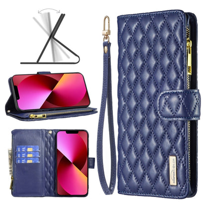 Diamond Lattice Zipper Wallet Leather Flip Phone Case, For iPhone 14, For iPhone 14 Plus, For iPhone 14 Pro, For iPhone 14 Pro Max, For iPhone 13 mini, For iPhone 13, For iPhone 13 Pro, For iPhone 13 Pro Max