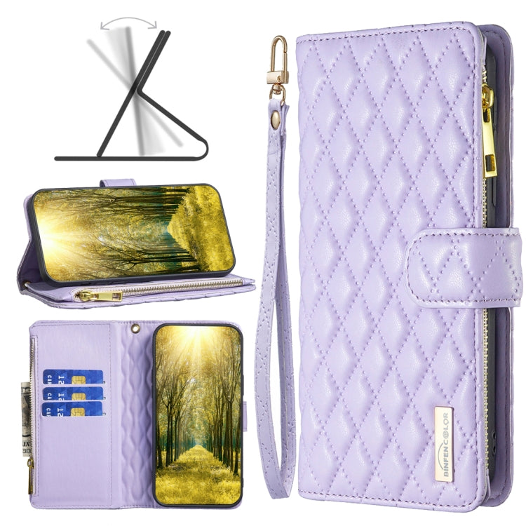 Diamond Lattice Zipper Wallet Leather Flip Phone Case, For iPhone 14, For iPhone 14 Plus, For iPhone 14 Pro, For iPhone 14 Pro Max, For iPhone 13 mini, For iPhone 13, For iPhone 13 Pro, For iPhone 13 Pro Max