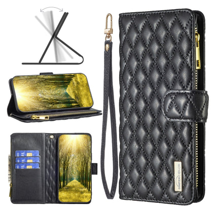 Diamond Lattice Zipper Wallet Leather Flip Phone Case, For iPhone 14, For iPhone 14 Plus, For iPhone 14 Pro, For iPhone 14 Pro Max, For iPhone 13 mini, For iPhone 13, For iPhone 13 Pro, For iPhone 13 Pro Max